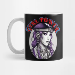 Girl power, purple pirate ship female captain Mug